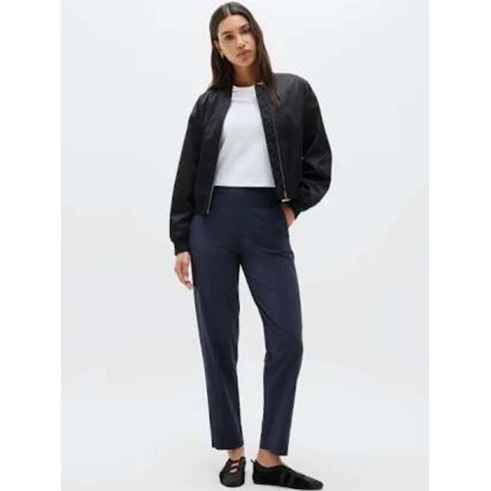 Athleta Brooklyn Mid Rise Ankle Pant Womens 6 Navy Blue Ankle Pull On Casual